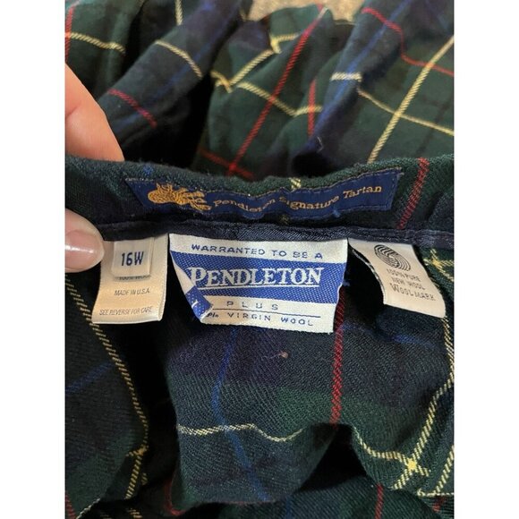 Pendleton Women's 16W Multicolor Plaid 100% Virgin Wool Midi Skirt Pleated - Picture 6 of 6